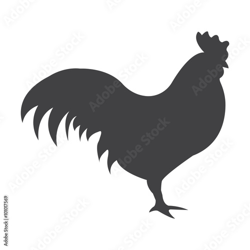 cock hen black simple icon on white background for web