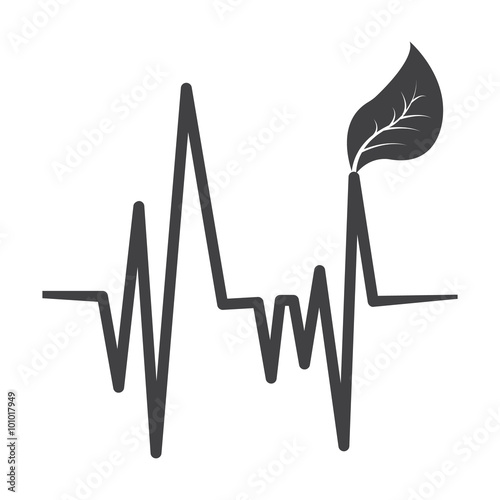 cardiogram black simple icon on white background for web