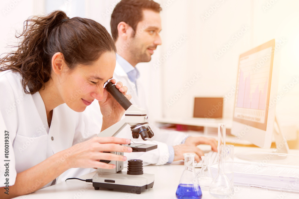Young attractive woman working in a laboratory Young attractive woman working in a laboratory
