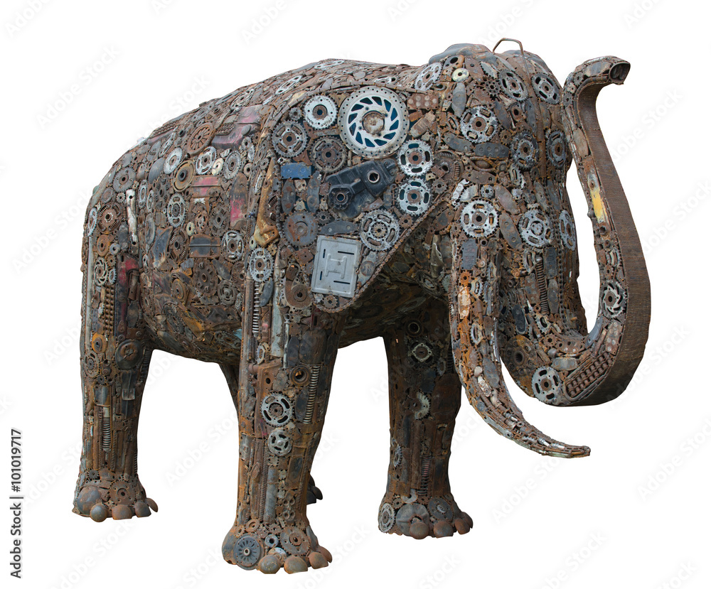 iron elephant isolated on white iron elephant isolated on white