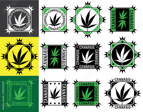 marijuana cannabis leaf symbol vector illustration