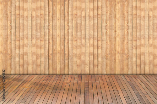 Wooden floor and wooden walls background