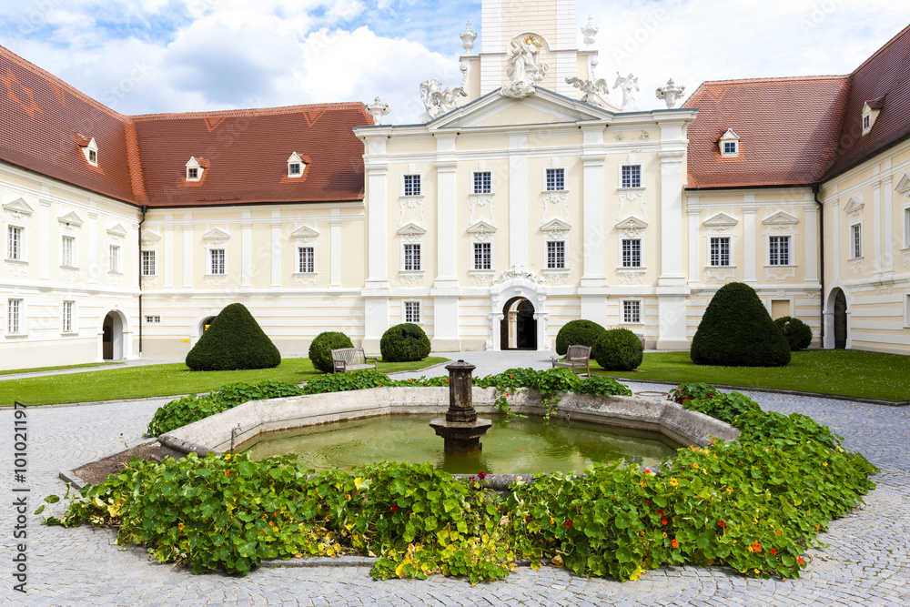 benedictine monastery with garden in Altenburg, Lower Austria, A