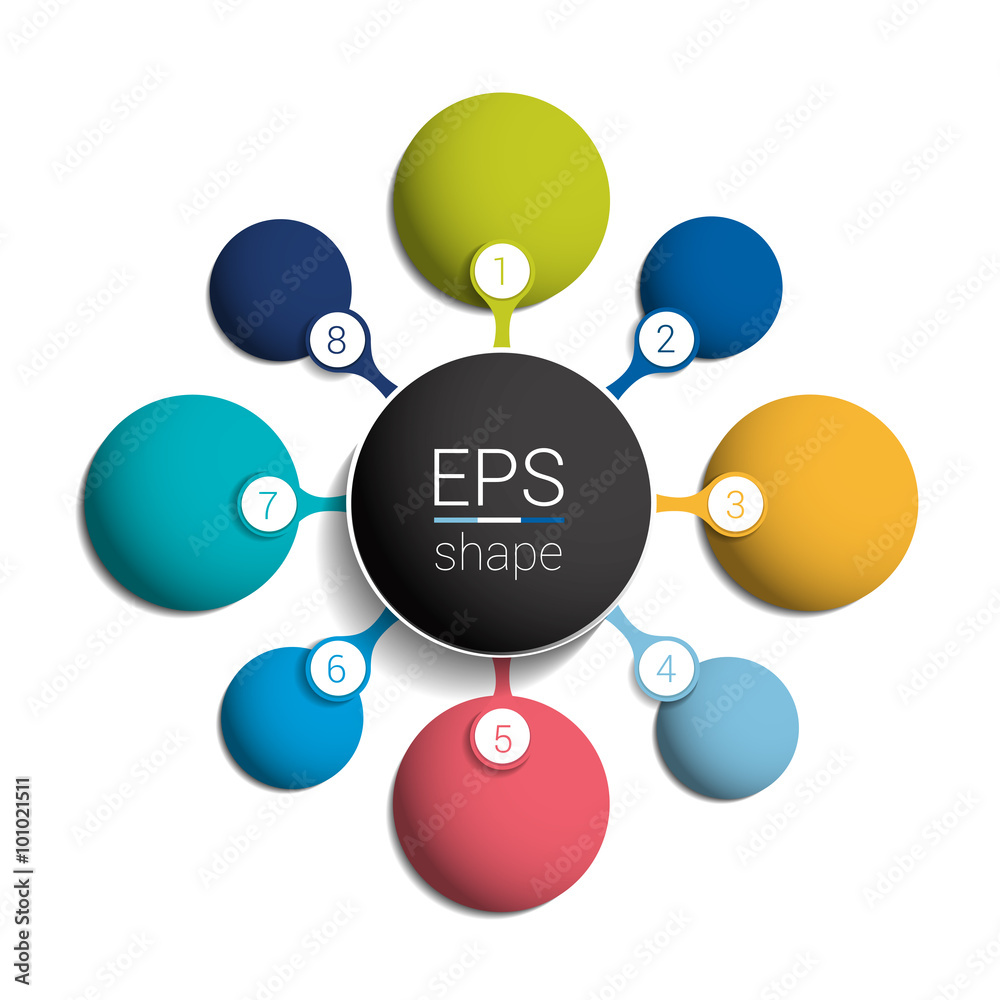 Circle infographic template. Round net diagram, graph ...