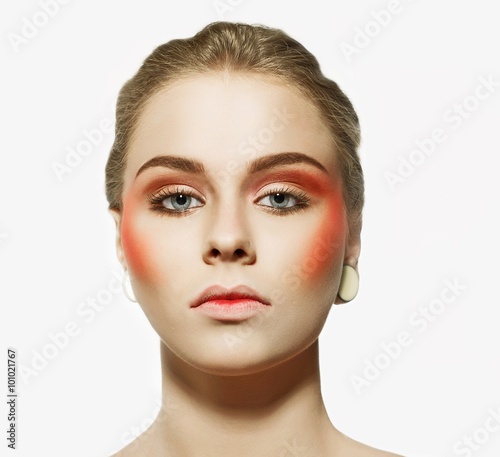 attractive young model with bright make-up