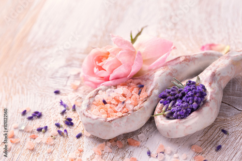 Spa and beauty  -  Lavender  herbs and bath salt