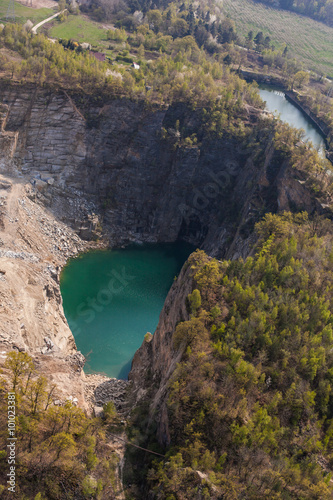 aerial view of the rock quarry