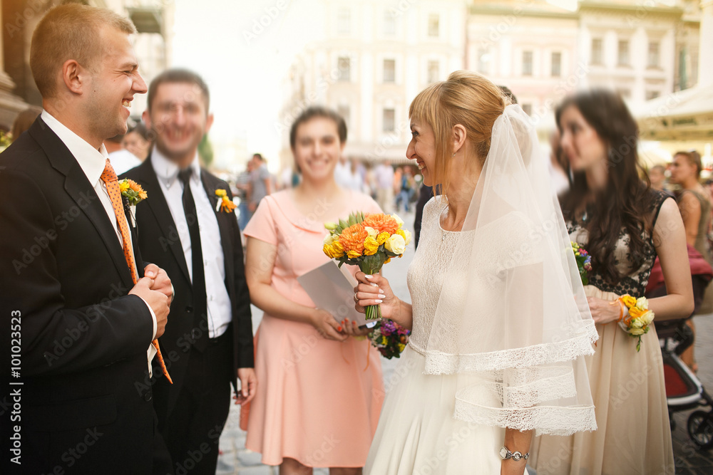 gorgeous romantic happy bride and groom and bridesmaids and groo gorgeous romantic happy bride and groom and bridesmaids and groo