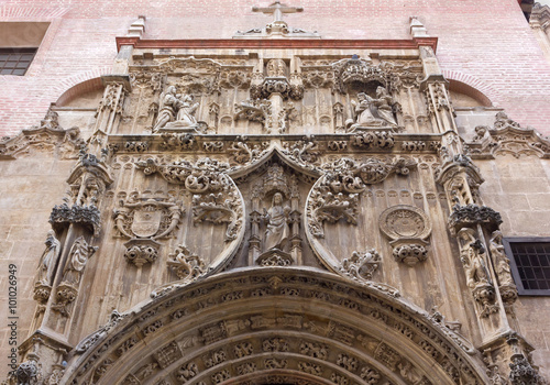 Decoration over the Portal of the Sagrario Church in Malaga, Spain