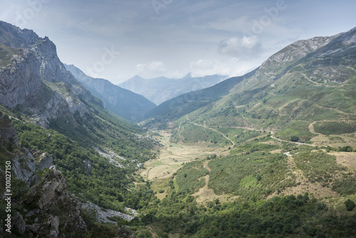 Views of Saliencia Valley, Somiedo Nature Reserve. It is located in the central area of the Cantabrian Mountains in the Principality of Asturias in northern Spain