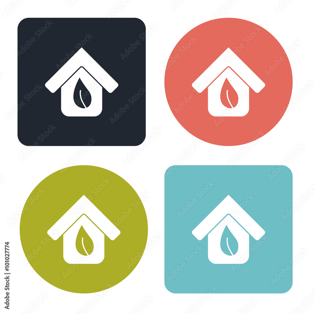 Eco house icon Eco house icon