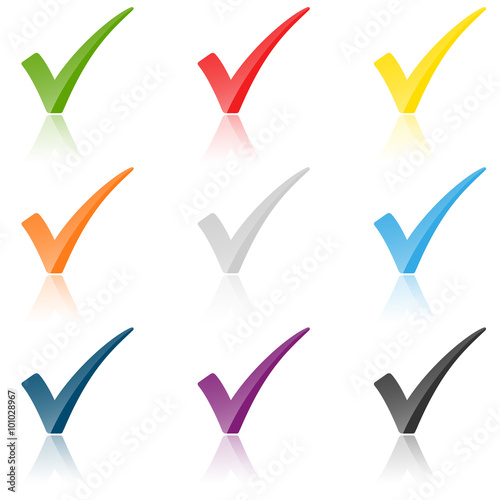 collection colored check marks