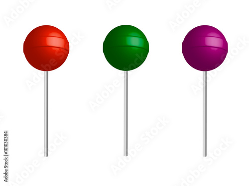 Lollipops in vector on a white background.Caramel on a stick in a vector.