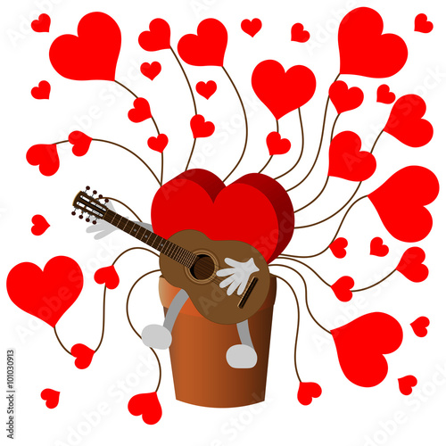 Heart serenade on white