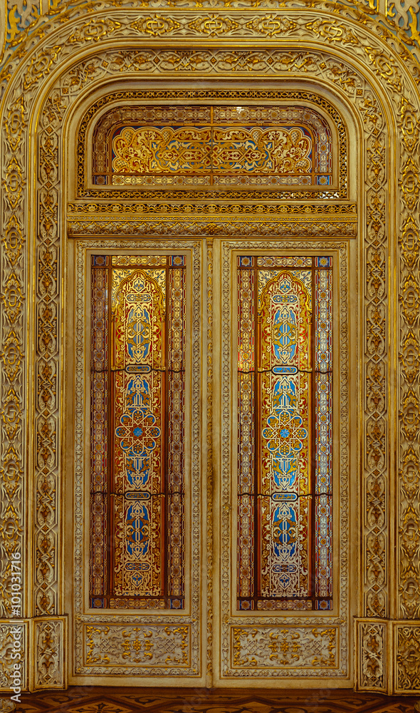 Door decorated with luxury arabic style.