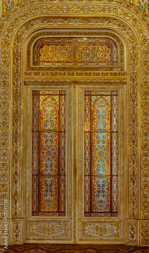 Door decorated with luxury arabic style.