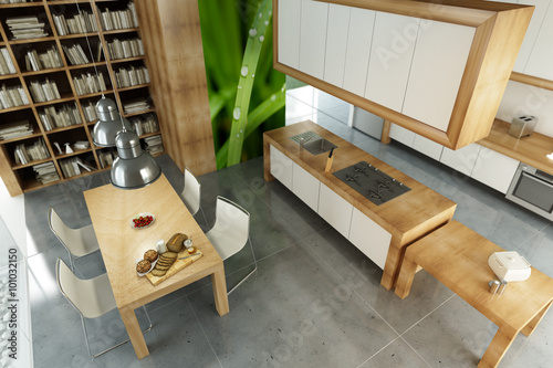 Couple in modern kitchen