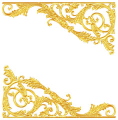 Ornament elements, vintage gold floral designs
