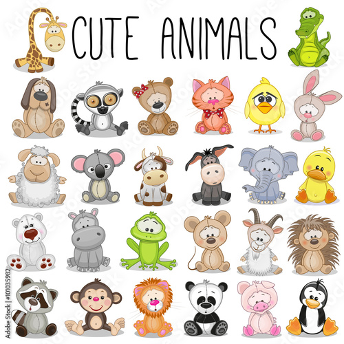 Vászonkép Set of Cute Animals