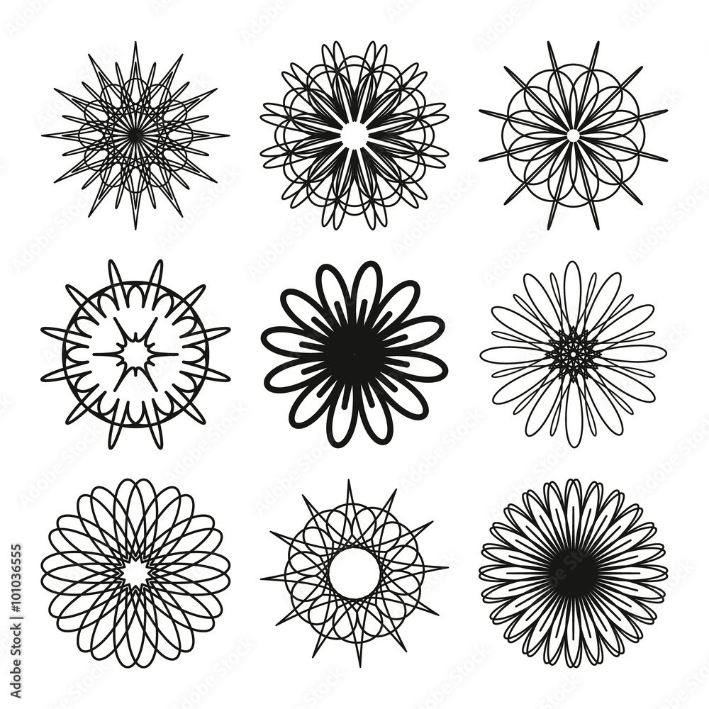 Obraz premium Set of geometric round mandalas