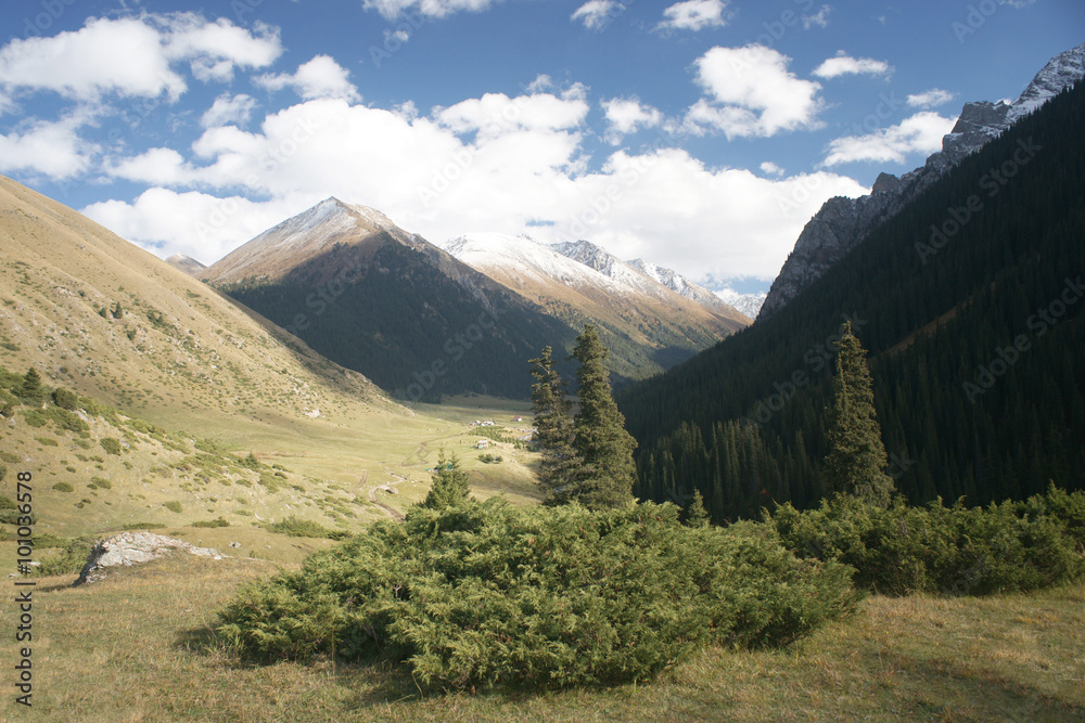 Beautiful valley in the mountains of Kyrgyzstan