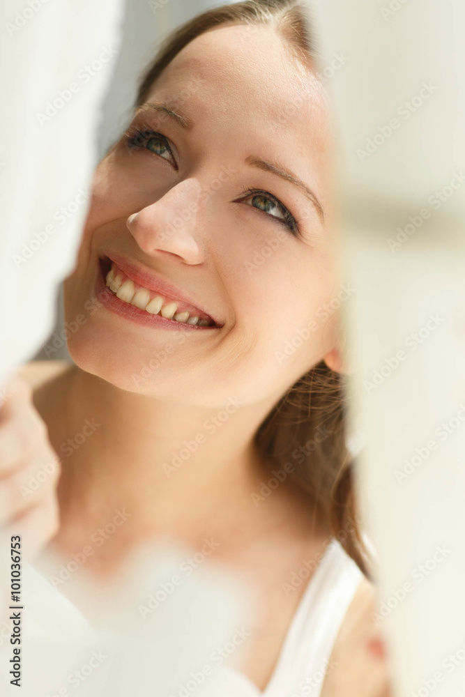 happy cute bride is posing and smiling happy cute bride is posing and smiling
