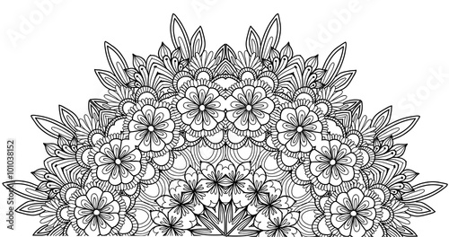 Page of coloring book with flowers