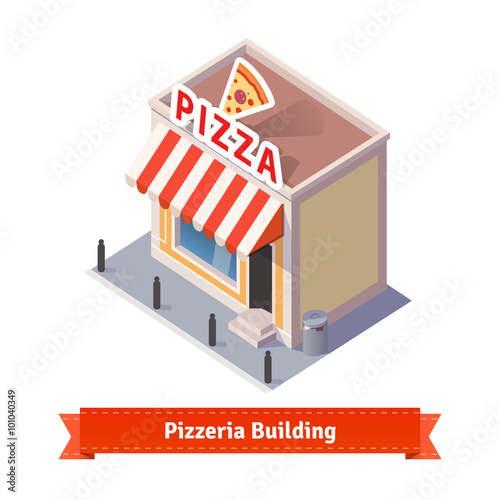 Pizza restaurant and shop building