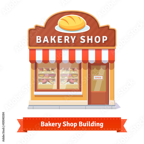 Wallpaper Mural Bakery shop building facade with signboard Torontodigital.ca