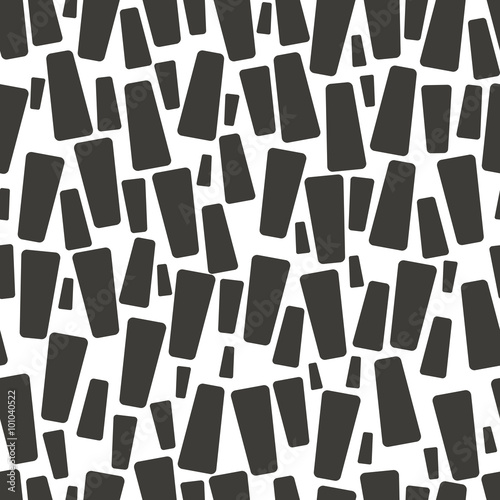 Abstract geometric vector seamless background. Monochrome illustration for web design  prints etc. Various sizes unusual shapes modern pattern.