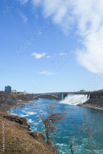 The spectacular Niagara Falls in winter.