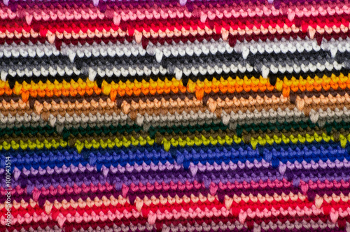 Stripy knit background close up