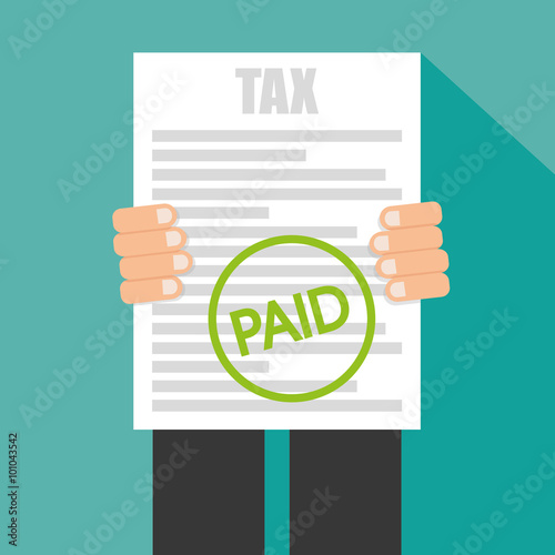 Taxes icon paid.  Vector