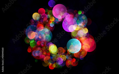 Abstract background colourful bokeh circles.