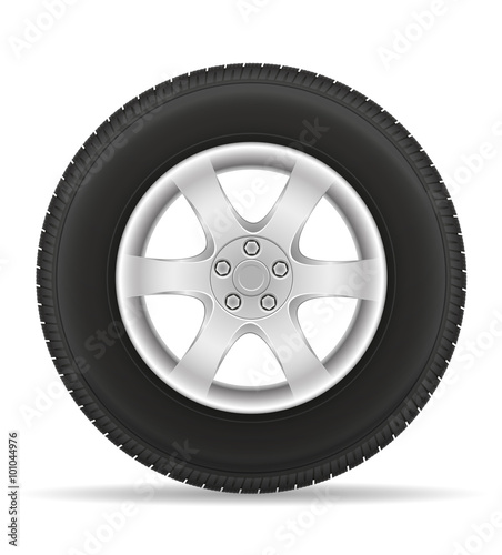 car wheel tire from the disk vector illustration