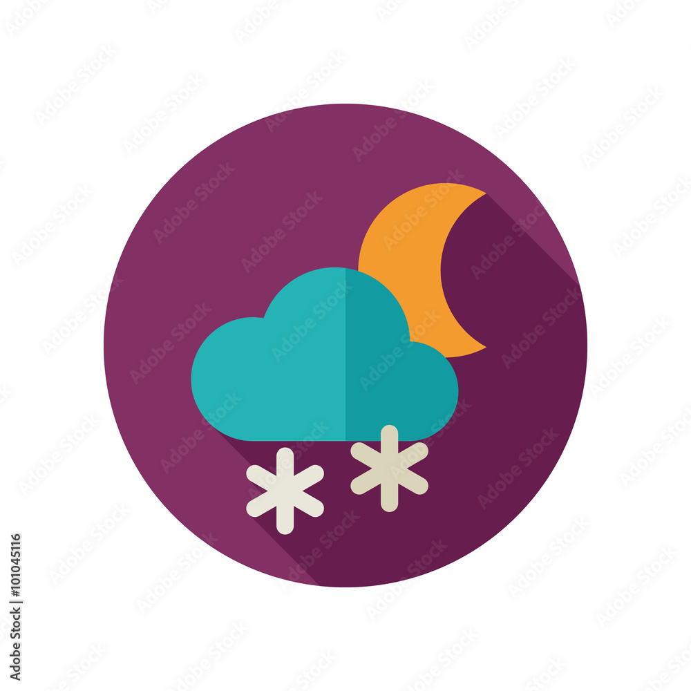 Cloud Snow Moon flat icon. Meteorology. Weather Cloud Snow Moon flat icon. Meteorology. Weather