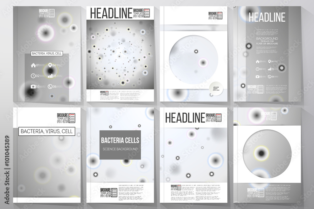 Set of business templates for brochure, flyer or booklet. Molecular ...