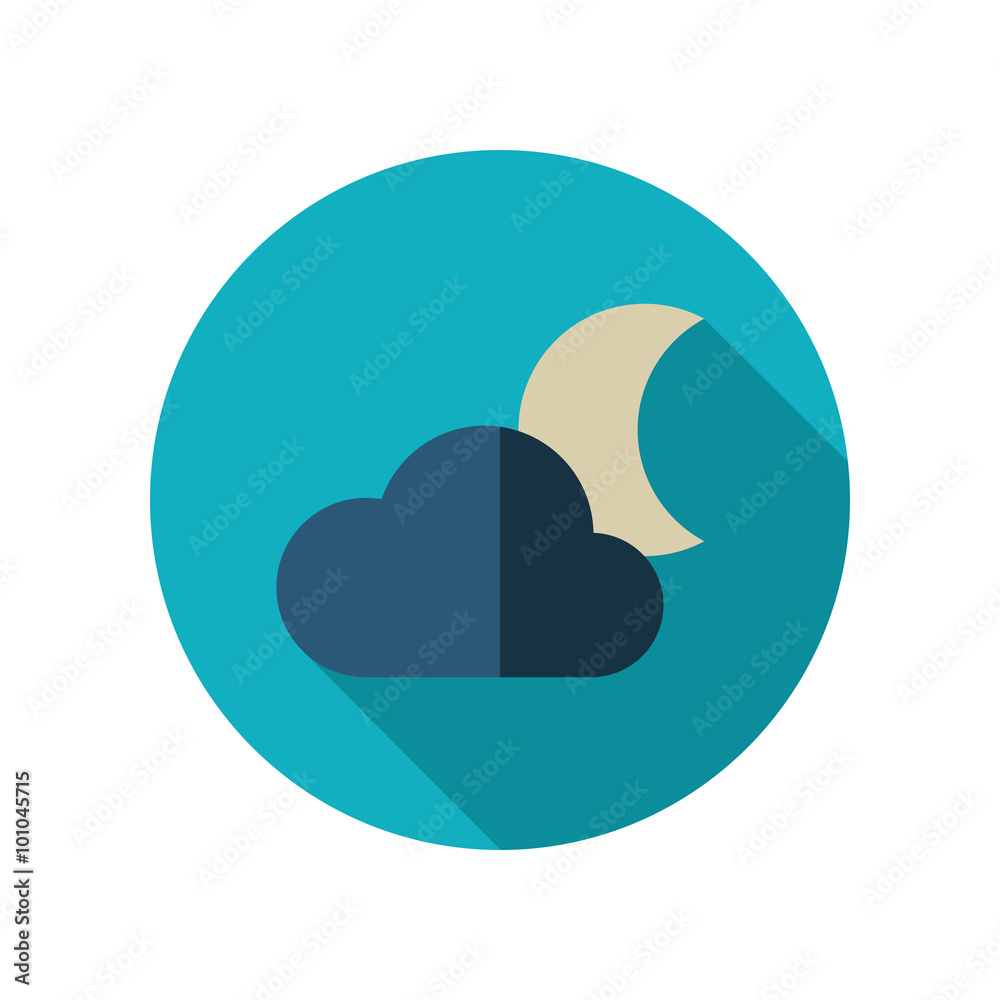Cloud Moon flat icon. Meteorology. Weather Cloud Moon flat icon. Meteorology. Weather