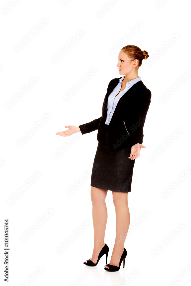 Angry business woman talking with someone Angry business woman talking with someone