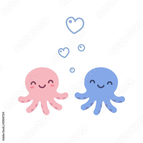 Cute octopus love