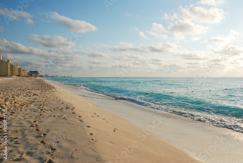 The beautiful seaside scenery in Cuncan  Mexico