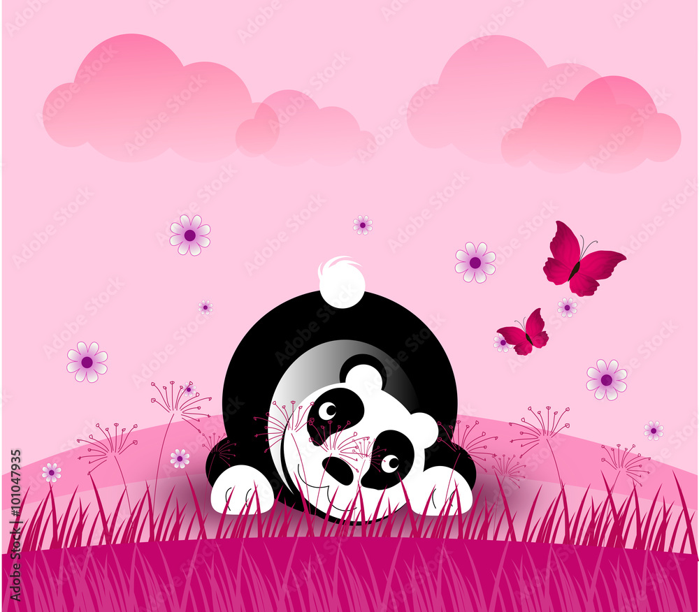 Fototapeta premium Romantic panda bear