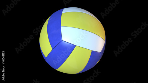 Volleyball, sports equipment isolated on black background, close up view