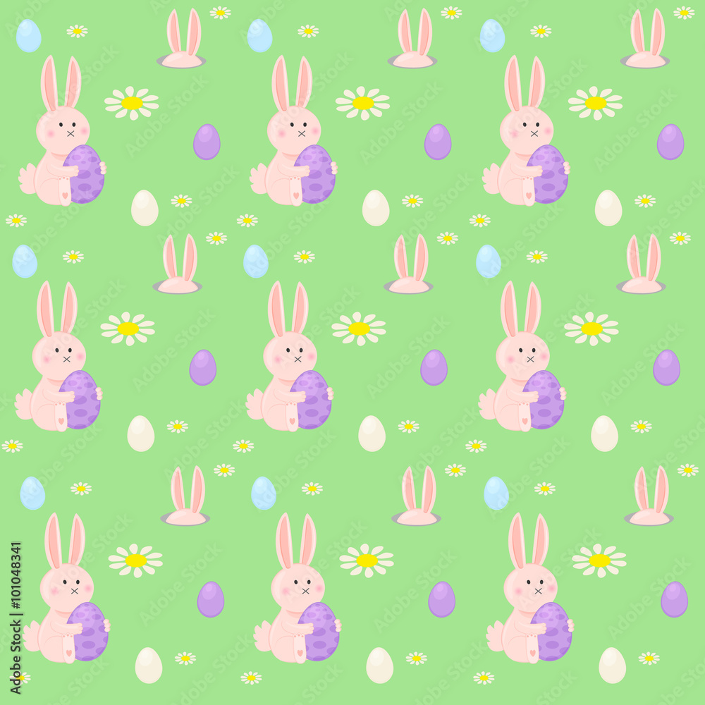 Pattern with eastern bunnys Pattern with eastern bunnys