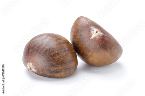 chestnuts on white, (large depth of field, taken with tilt shift lens)