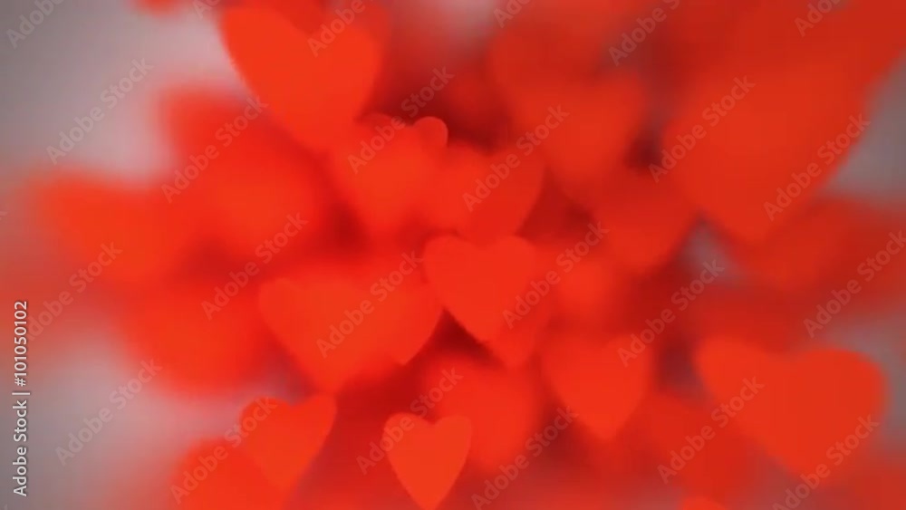 Slow motion the hearts with depth of field, Valentines Day background. 4K Slow motion the hearts with depth of field, Valentines Day background. 4K