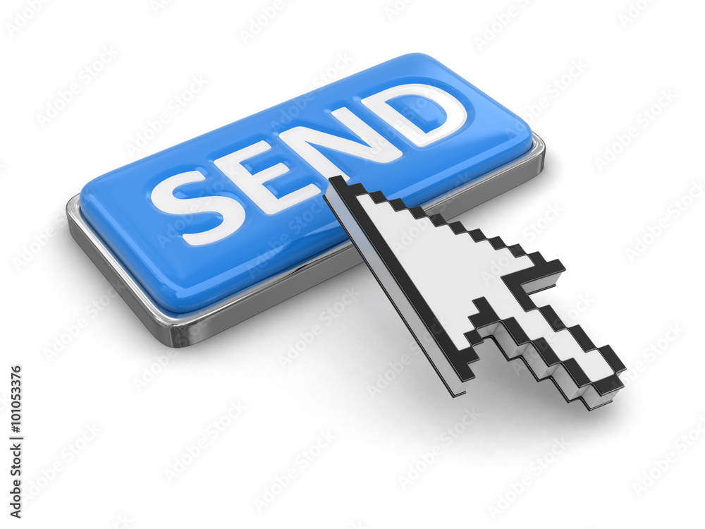 Cursor and button send. Image with clipping path Cursor and button send. Image with clipping path