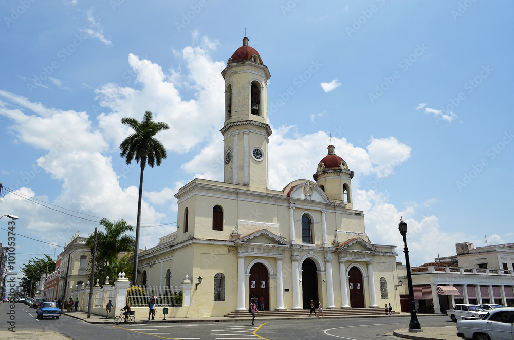 General view of the Cathedral of Purisima Concepcion in Cienfuegos. It's inscribed on UNESCO world heritage list. 
