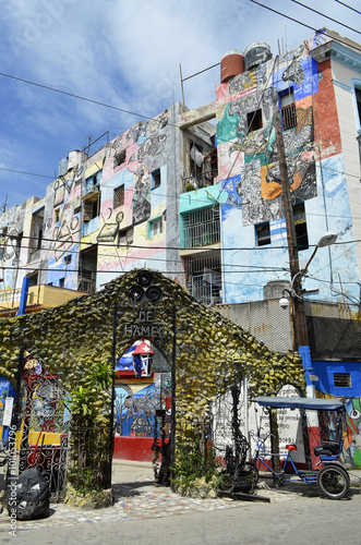Photography Hamel's Alley is an outdoor gallery art in Havana (Cuba), where different pieces of mural and sculptural art are exposed