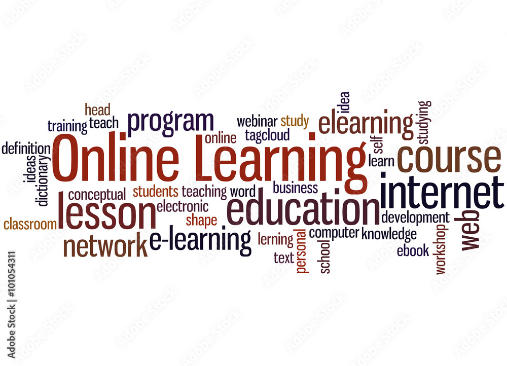 Online Learning, word cloud concept Online Learning, word cloud concept